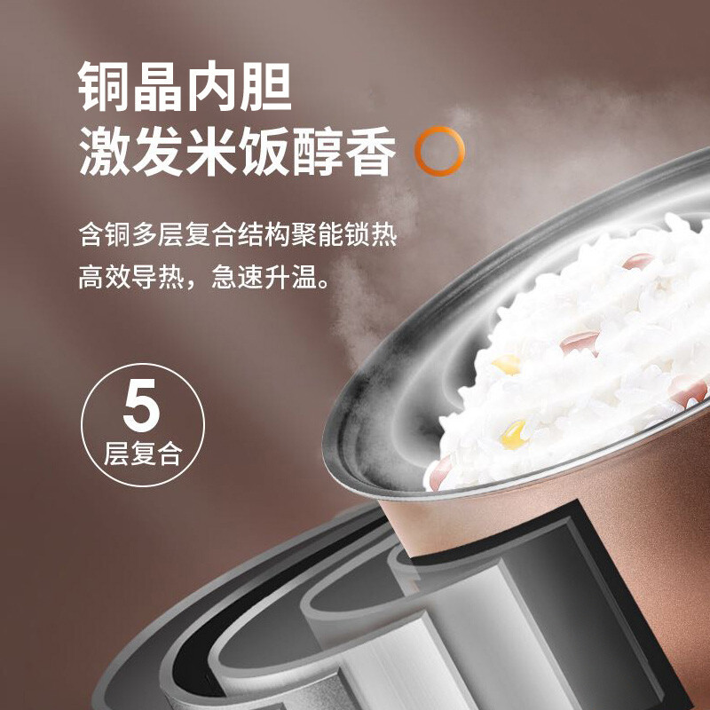 九阳(Joyoung)电饭煲家用4升柴火饭大火力快煮智能预约多功能焖煮防溢电饭煲电饭锅F-40FZ815
