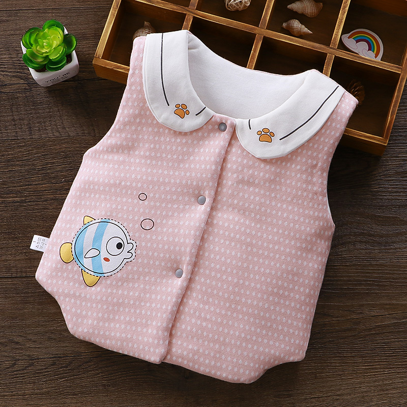 婴儿马甲秋冬纯棉男宝宝马夹新生儿背心保暖女初生婴幼儿坎肩外穿