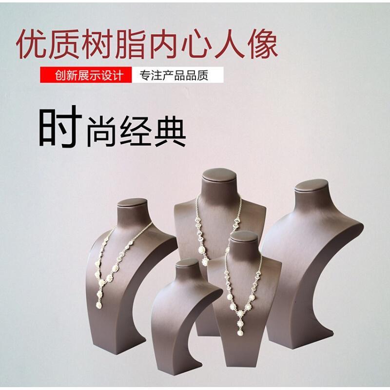 树脂石膏PU皮革项链架子展示架首饰人像模特脖子项链珠宝展示道具生活日用创意家居日用家居