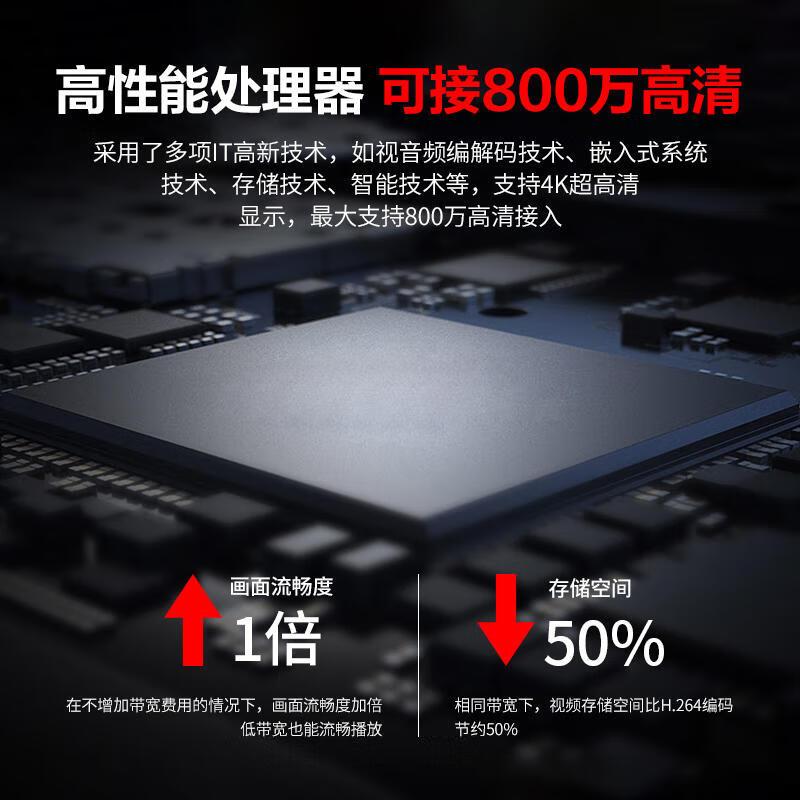 录像机 海康威视/HIKVISION DS-7916N-R4 电源供电 800万 黑色高清大图