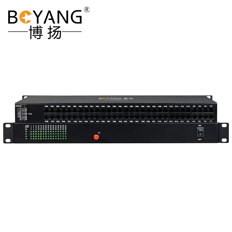 博扬(BOYANG)数字电话光端机 64路纯电话 RJ11接口 FC双纤机架式单电源 1对价 BY-64P