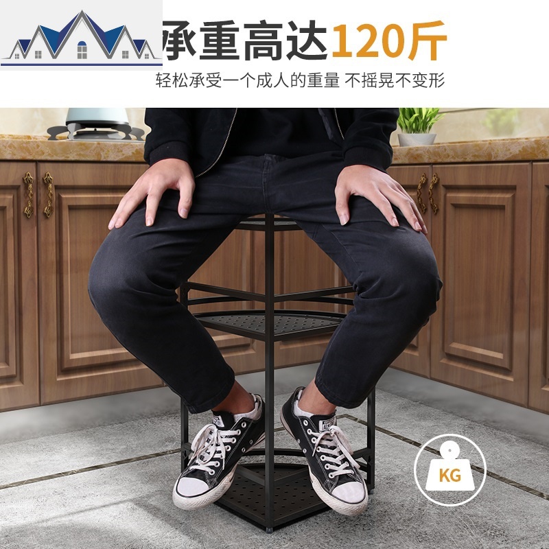 不锈钢厨房置物架壁挂转角架调料架三角形厨具用品调味品收纳架子 三维工匠高清大图