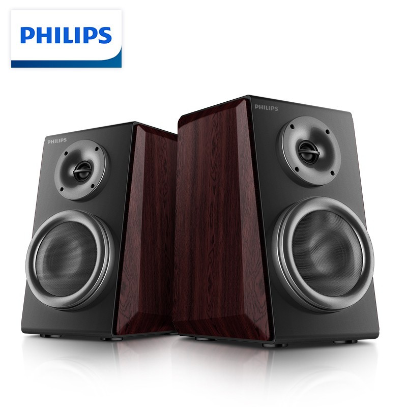 飞利浦 PHILIPS MMS8000无线蓝牙电脑音箱书架式HIFI 2.0有源音箱
