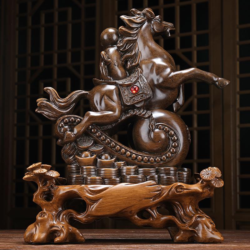 美帮汇马上封侯摆件马猴子工艺品如意老板办公室桌面书柜客厅装饰品高清大图