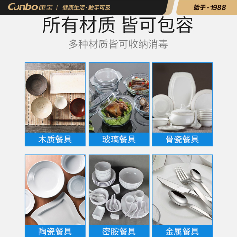 康宝GPR700A-7 850L 双门大容量商用柜 紫外线消毒 碗筷餐具消毒 消毒柜中温热风循环柜