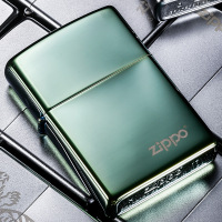 zippo打火机正品礼物黑冰古银蓝冰ZIPPO标志 芝宝黑裂漆zppo定制刻字 镜面/冰系列 花色多款多色 铜