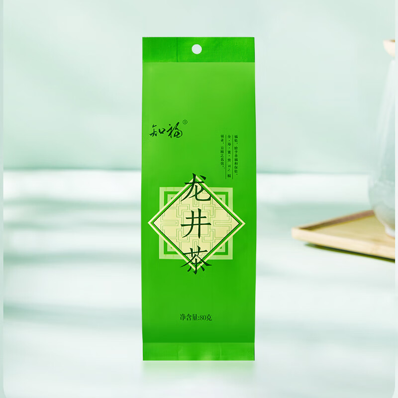 知福茶叶正宗龙井茶春茶浓香型嫩芽绿茶袋装80G