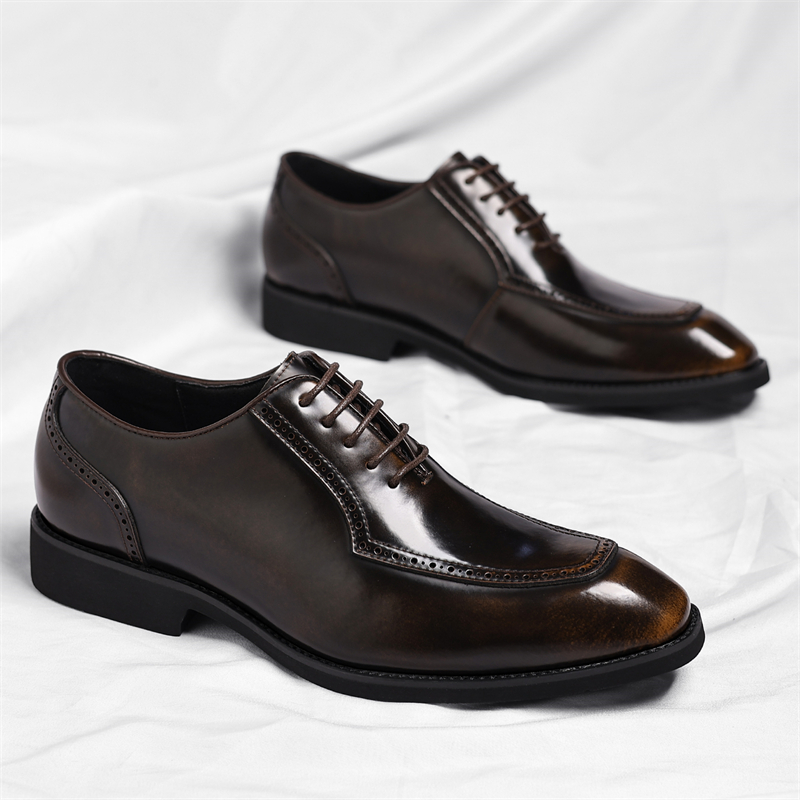 迪罗尼卡48码男士皮鞋漆皮英伦亮面漆皮大码雕花商务正装鞋休闲结婚新郎鞋高清大图