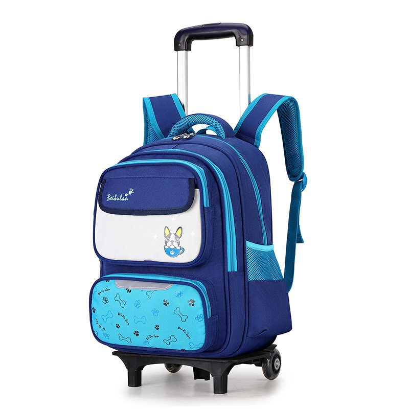 儿童拉杆书包小学生男孩大容量双肩包女孩可拆卸两用大轮可爬楼梯背包