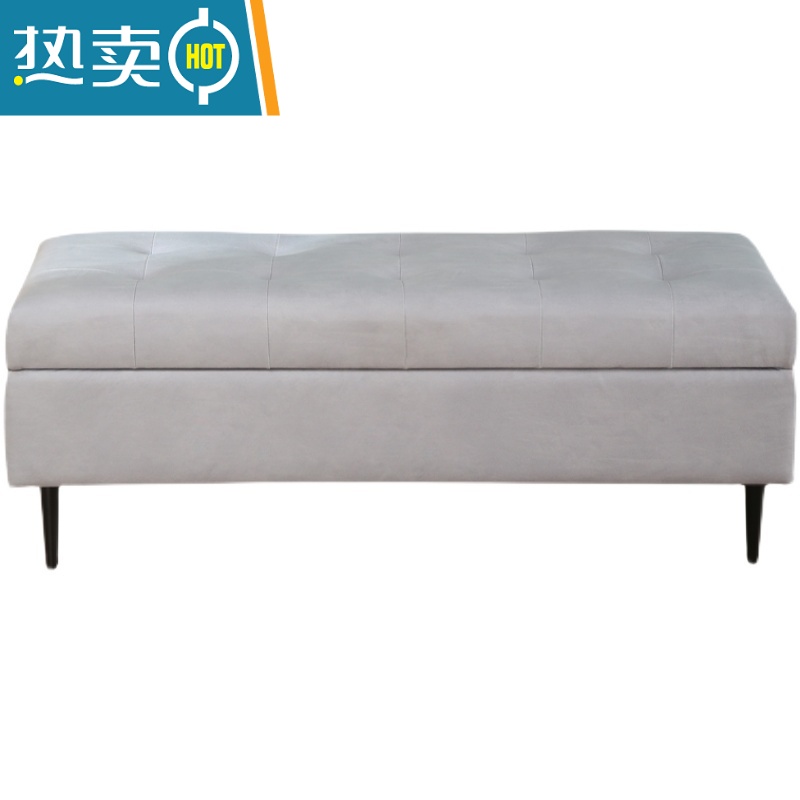 敬平免洗科技布换鞋凳服装店沙发长条收纳凳鞋店储物凳家用卧室床尾凳高清大图