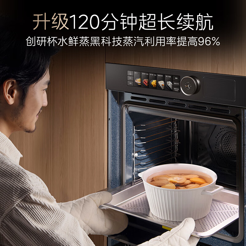美的(Midea)SX7Pro[年度新品]嵌入式蒸烤箱一体机 78L大容量无边全嵌全新变频石墨烯涡轮大热风蒸烤炸炖高清大图