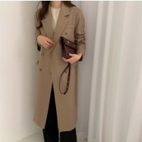 艳如飞法式西服大衣女 2020秋季新款百搭通勤韩版中长款直筒显瘦纯色潮套装