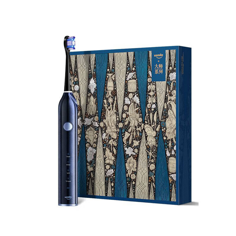 usmile电动牙刷男女通用巴氏刷牙法45°声波充电式专业牙刷Y4S(Y4升级款) 大师系列 蓝魅星云
