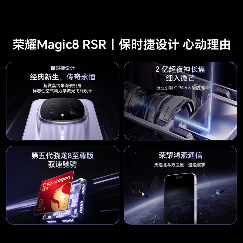 荣耀Magic8 RSR 保时捷设计 16+512 板岩灰 2亿超夜神长焦 第五代骁龙8至尊版 荣耀鸿燕通信 5G AI手机高清大图