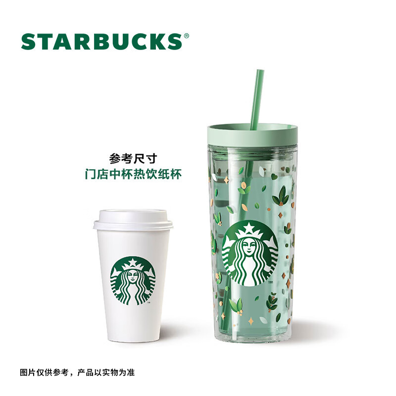 星巴克 绿野秘境款清透吸管杯 473ml高清大图
