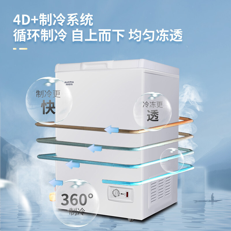 澳柯玛冰柜 100升冷藏冷冻转换冰柜 迷你家用小冷柜 一级能效 单温母婴母乳冰箱BC/BD-100H(HT)高清大图