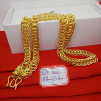 黄铜镀金龙头项链项链越南沙金霸气龙头男链条项链饰品PTHS9406送女朋友七夕情人节礼物