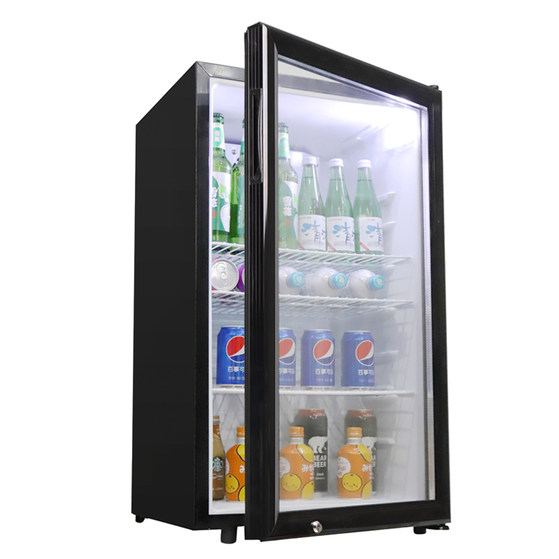 小型迷你冰吧 家用商用小冷柜 立式保鲜冷藏展示柜 单门玻璃拉门带锁