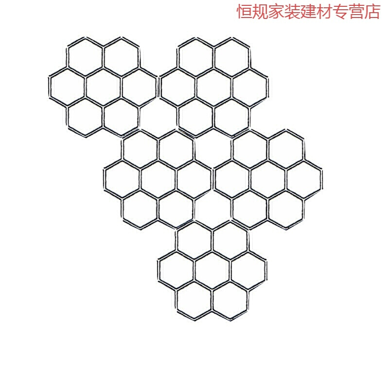 BONJEAN自己施工铺路模具水泥模型鹅卵石仿石彩色地砖模花园模具基础建材 6边形6只100*60cm 默认尺寸