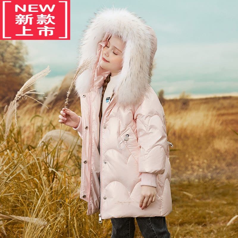 可莉允女童羽绒服2022新款洋气轻薄冬季外套加绒加厚高端棉服冬装面包服图片