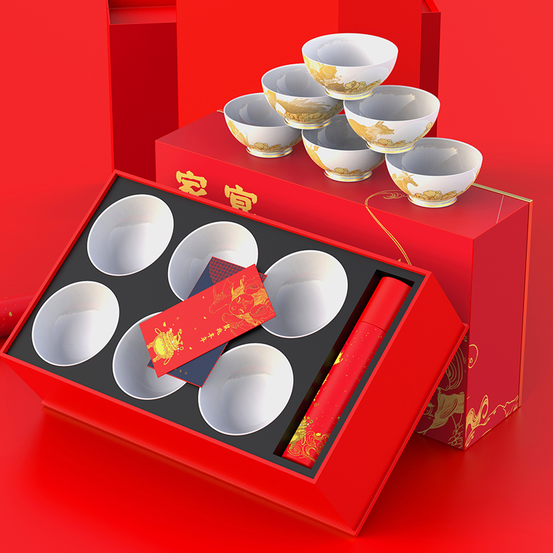 景德镇旗舰店新中式陶瓷十二生肖饭碗套装家用个性餐具