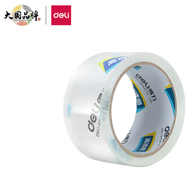 得力(deli)胶带超市封箱胶带60mm*40y*50um透明封箱胶带30367 单位:卷