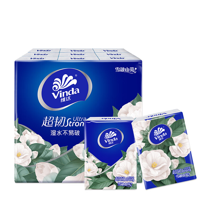 维达 手帕纸 超韧4层7张 18包/组 加厚纸张 山茶花香纸手帕 *16组