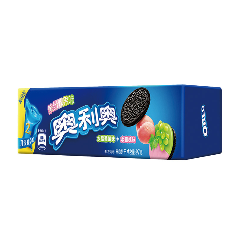 亿滋 奥利奥夹心97g*6(香草+抹茶+白桃乌龙+生日蛋糕+葡萄水蜜桃+蓝莓树莓)多口味组合,儿童休闲零食饼干