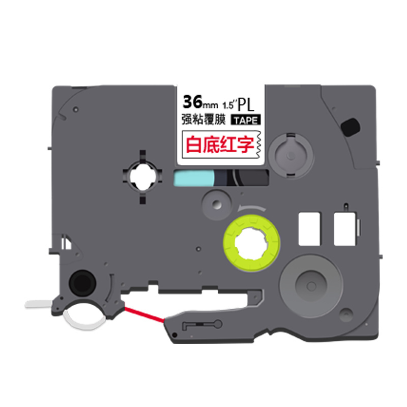 艾洁 标签带36mm白底红字PL-262 适用兄弟PT-1010;1100CH;1280;TZe-262标签机色带高清大图