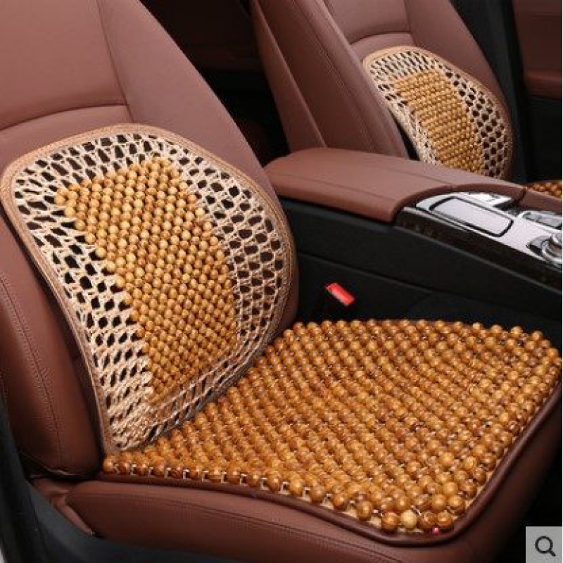 坐垫座椅珠子椅子靠背车垫子屁垫隔热单个夏天款 橄榄木—防滑底款