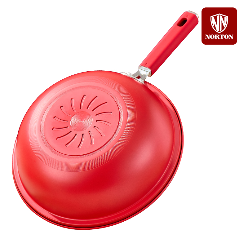 诺顿NORTON 红钛微压不粘炒锅32CM 1JHT032高清大图