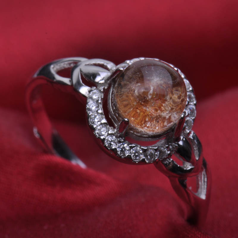 梦克拉 Mkela S925银镶金发晶戒指 典爱 戒指 水晶 民族风 女士