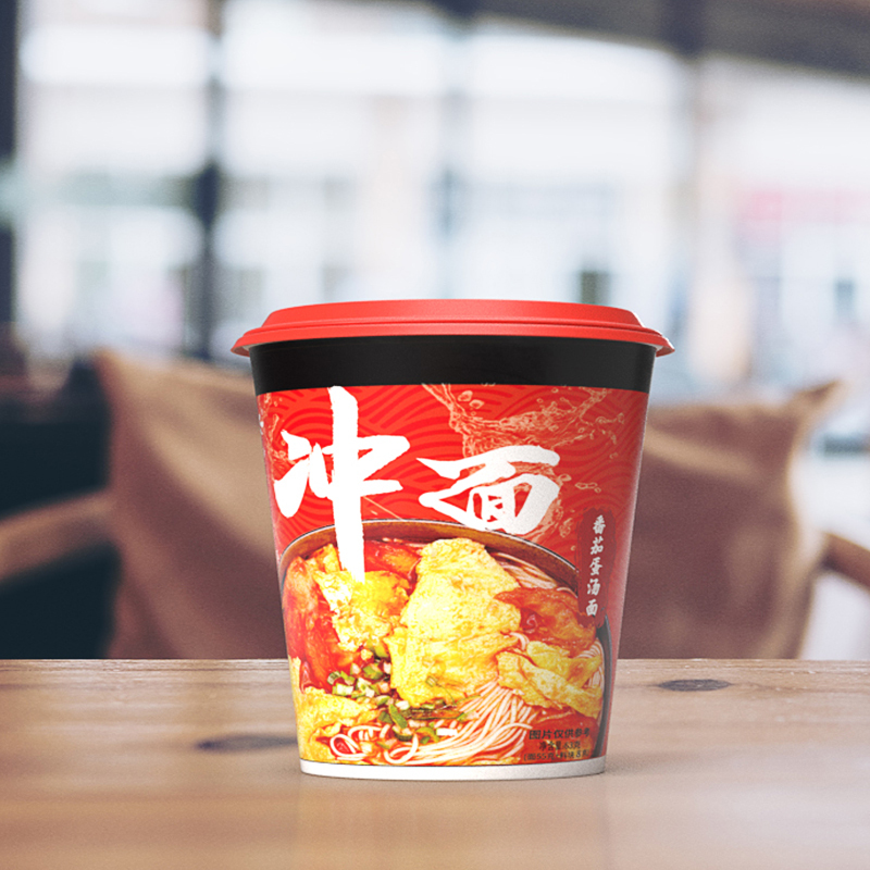绿卡番茄蛋汤面(手工面) 非油炸 泡面 汤面 方便速食面 整箱装12杯