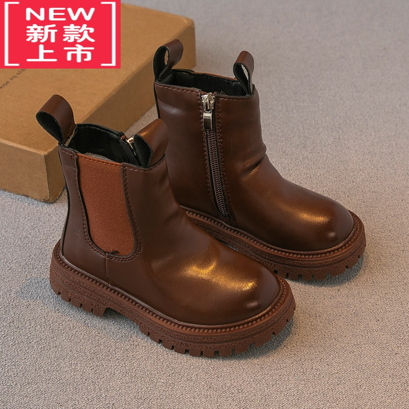 可莉允儿童马丁靴2022春秋款女童靴子男童短靴烟筒靴单靴皮靴英伦风炸街