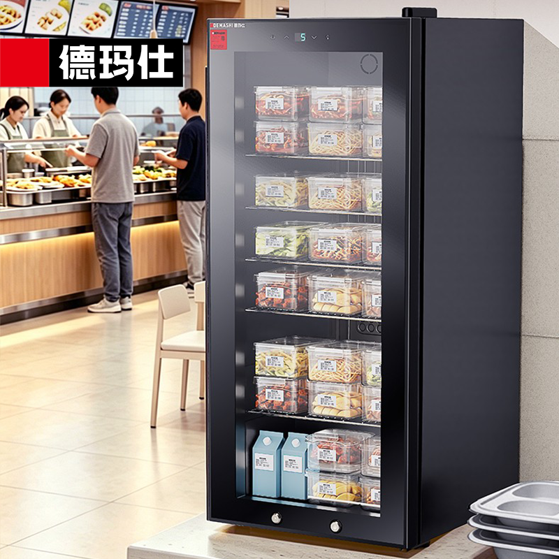 德玛仕食品留样柜 学校幼儿园公司单位食堂用水果蔬菜菜品留样保鲜冷藏展示柜LG-90L-1C高清大图