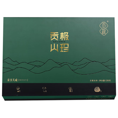 贡极干货野生松茸松露白菌虎掌菌山珍菌菇干货礼盒120g*1盒