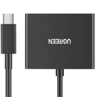 绿联 Type-C转HDMI+VGA转换器 黑色 50251 个