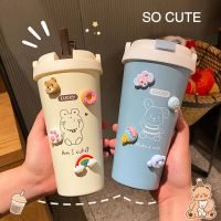 奶茶保温杯女可爱ins学生韩版少女心水杯子便携带吸管