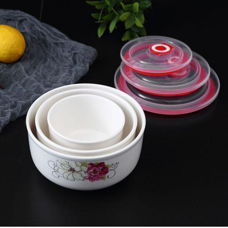 陶瓷保鲜碗三件套装家用便当盒