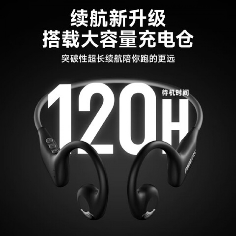 飞利浦(PHILIPS)TAA1708 开放式无线运动耳机 续航8小时 单位:个 黑色高清大图