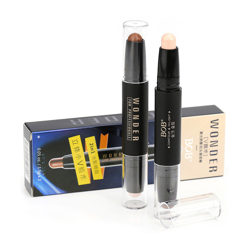 BOB 高光阴影双头修容棒1.5g*2(01#浅咖色+白皙色)遮瑕;定妆 粉底/遮瑕