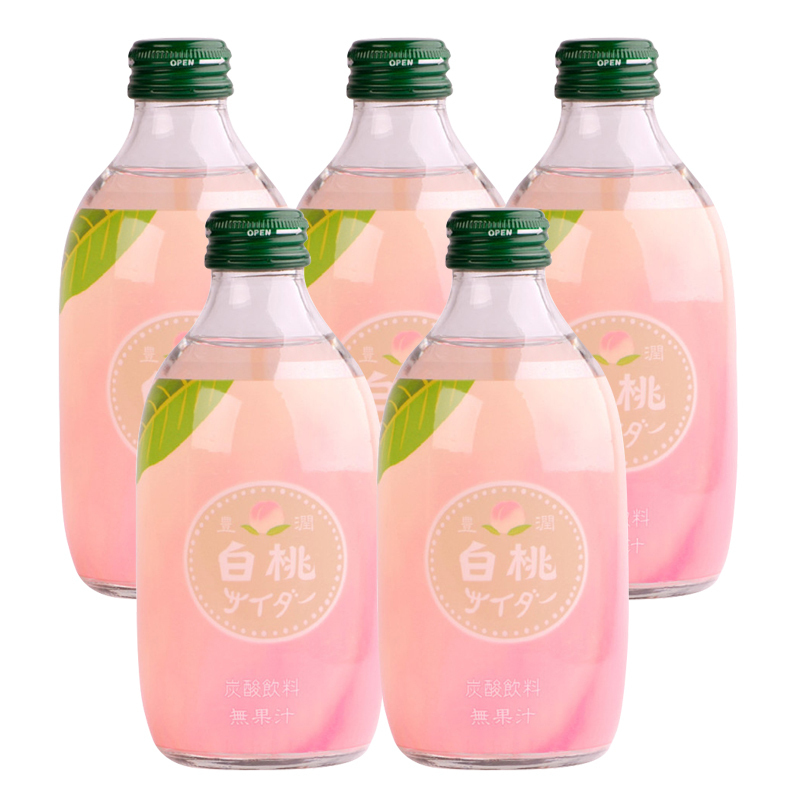 日本进口 友升 白桃味汽水 300ml*5瓶