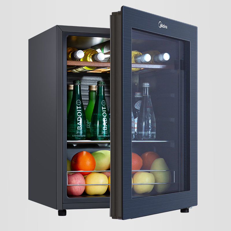 美的(Midea)66升 家用恒温红酒柜冰吧 冷藏雪茄酒柜 茶叶化妆品小型玻璃冰柜 JC-66GM