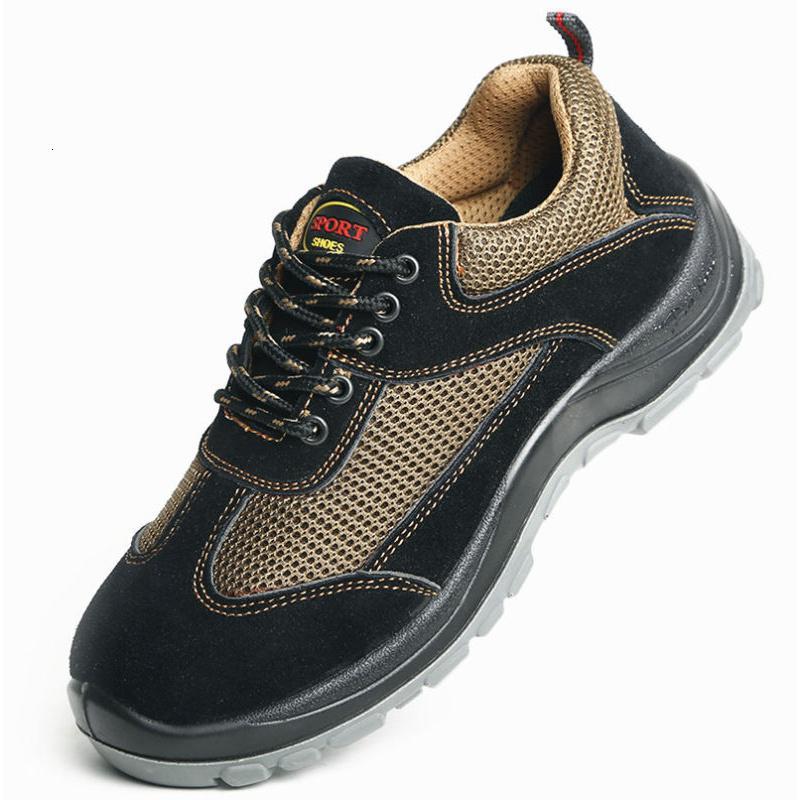 骆驼潮劳保鞋安全鞋轻便钢包头舒适防砸防刺穿防臭透气夏季真皮男女