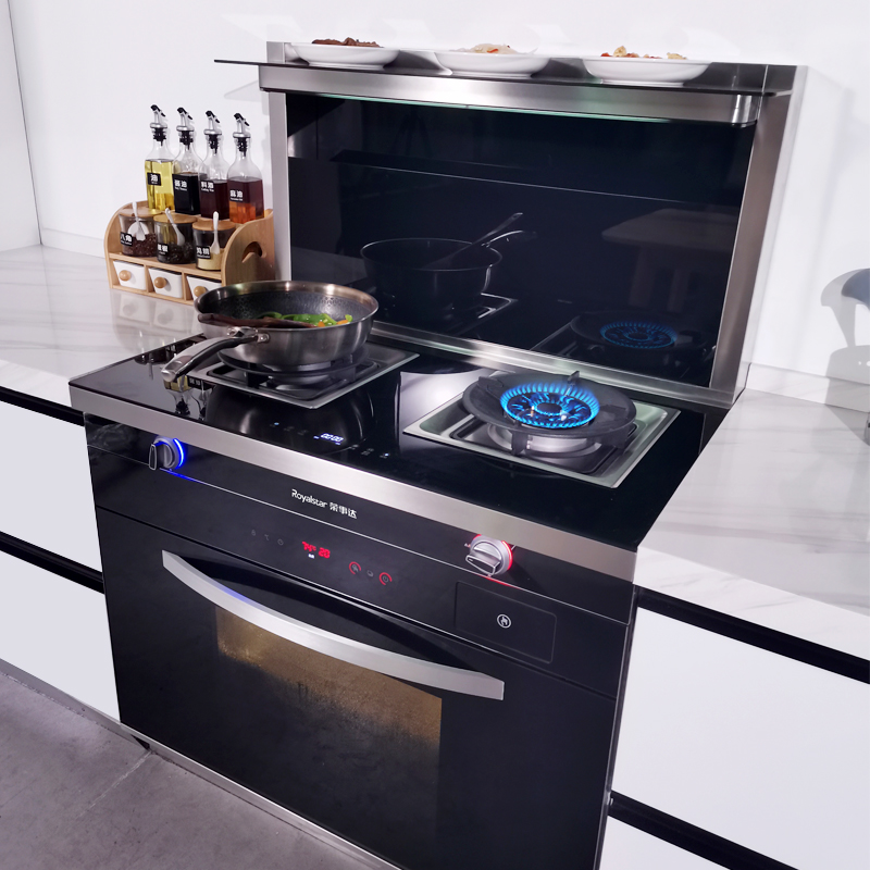 荣事达(Royalstar)JJZT-9610 智能家用油烟机燃气灶消毒柜一体灶钢化玻璃台面大吸力侧排烟 天然气 集成灶高清大图