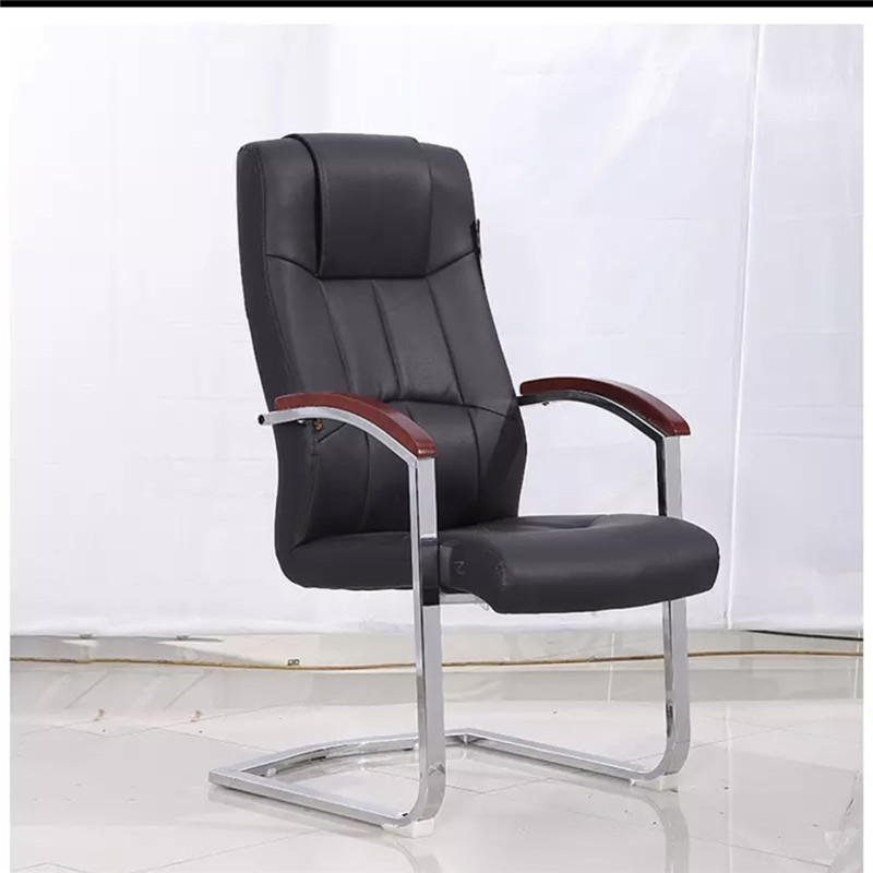 铜牛TN-627-3弓形椅 办公椅 黑实木扶手 职员椅 会议椅