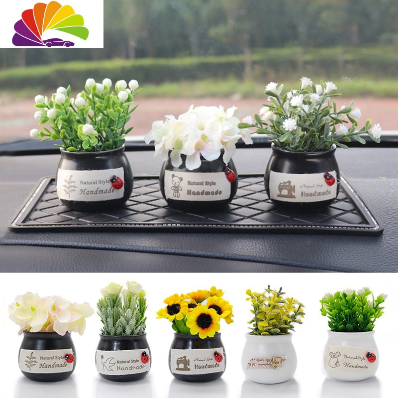 舒适主义车内饰品摆件创意个性绿植盆栽汽车中控台装饰ins风可爱汽车