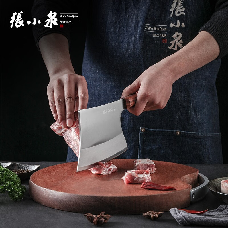 张小泉菜刀家用砍骨刀正宗斩骨刀厨师剁骨刀屠夫肉铺砍骨头专用刀砍骨斧 强力砍骨刀 礼盒装高清大图