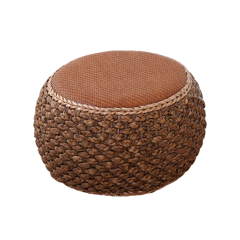 先围 藤编矮凳 深色40*22cm 个高清大图