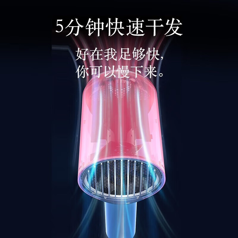 美的(Midea)电吹风 1000万负离子护发吹风机 家用1600W大功率速干吹风筒[极地白] MB-AJ0501高清大图